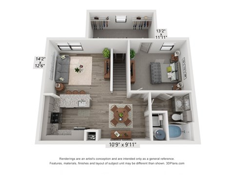 Emerson at Leander 3D Floor Plan A2 A